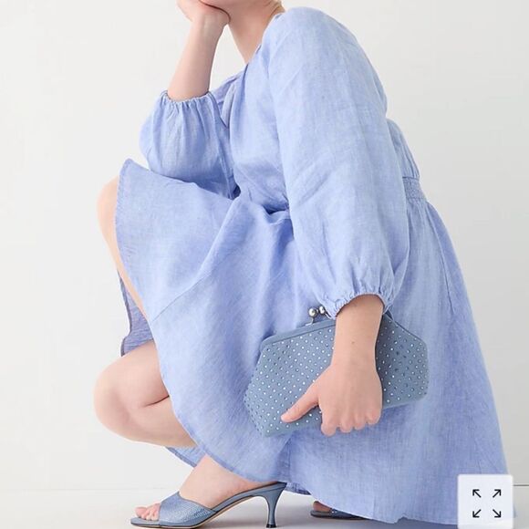 J.Crew Palermo smocked-waist dress in linen - Picture 8 of 8